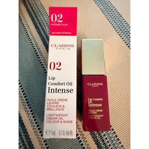 NIB Clarins Lip Comfort Oil Intense Lightweight Cream Oil in 02 Intense Plum